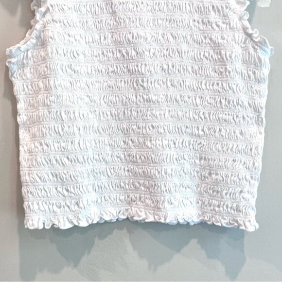 Veronica Beard Ruffle Flutter Sleeve Smocked Top - Picture 5 of 13